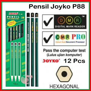 Cantiq. - Joyko - (1 Pack 12 Pcs )- Pensil 2B Komputer Pensil Ujian / Pencil For Computer 2B P-88 - Hijau