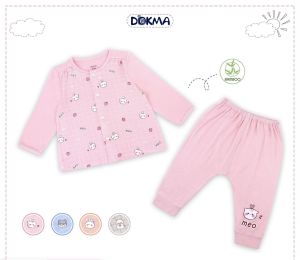 Bộ quần áo Dài Tay  sơ sinh cài cúc giữa chất vải Bomboo  của công ty TNHH Dệt may Dokma 3-9M