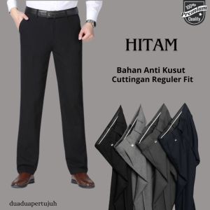 Duaduapertujuh Celana Bahan Formal Reguler Pria Celana Kain Panjang Pria Celana Kantoran Pria Reguler Hitam Panjang Celana Formal Pria Standard Celana Formal Regular Pria