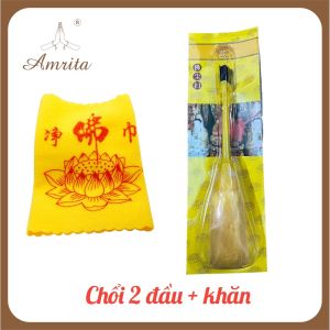 Chổi quét bàn thờ Chổi phủ bụi quét tàn hương ban thờ tượng Phật tượng ông địa cọ vệ sinh tượng - Amrita
