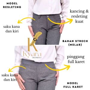 Celana kerja /Kantor wanita SLIMFIT /Celana bahan /Celana pinggang karet