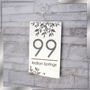 Nomor Rumah Stainless Kombinasi Akrilik Motif 01