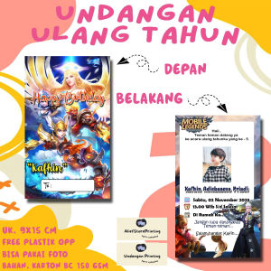 Undangan Karakter MOBILE LEGEND ( 100 PCS / 50 PCS / 30 PCS/ 20 PCS / 10 PCS ) / Undangan ulang tahun /undangan ultah /undangan cetak/cetak undangan  / undangan anak / undangan print / undangan pesta / print undangan / undangan karakter / undangan motif