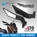 Horus Winglet Side Mirror 28cm Large Full Alloy Adjustable Mirror Mount Walang Grado Clear Lens Universal. 