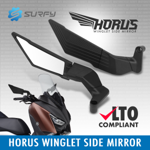 Horus Winglet Side Mirror 2.0 With Signal Light 28cm Large Full Alloy Adjustable Mirror Mount Walang Grado Clear Lens Universal