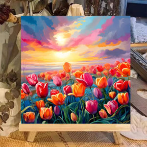 [20x20] Paint By Number Painting By Numbers Kit DIY Digital Oil Lukisan Canvas Seri Scenery Pemandangan