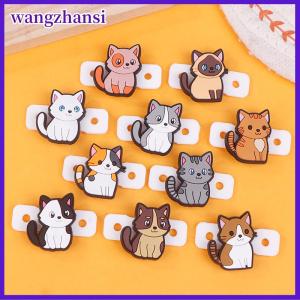 wangzhansi ไม้ตีเทนนิสรูปแมวการ์ตูนน่ารัก 1 4ชิ้นตัวหน่วงการสั่นสะเทือนซิลิโคน