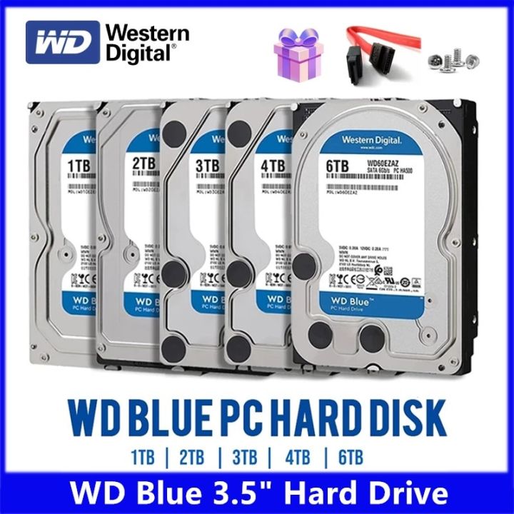 Western Digital WD BLUE 4TB 6TB 3.5－ฮาร์ดดิสก์ดิสก์ SATA III 256MB ...