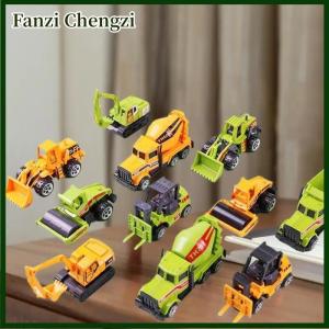 Fanzi 6pcs set Educational Toys Alloy Plastic Engineering Truck Car Construction Model Vehicle Loader Tractor Excavator For Kid Gifts