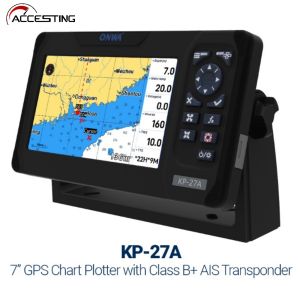 ONWA KP-27A/KP-39A 7-inch LCD GPS Chart Plotter with GPS Antenna and Built-in Class B AIS Transponder Combo Marine GPS Navigator
