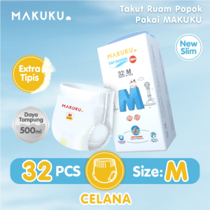 Makuku Dry Care Pants Diapers Pulp + Sap Perekat/celana Size Nb-s / M / L / Xl / Xxl | Popok Bayi Serap Lebih Banyak