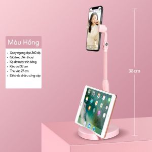 Giá đỡ điện thoại để bàn xoay 360 độ phát livestream chụp ảnh sản phẩm xem truyền hình chống gù