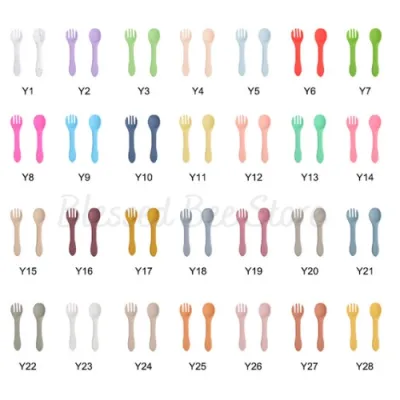 Baby Feeding Silicone Spoon Baby Spoon and Fork Baby Silicone Spoon Learning Spoon Training Spoon SelfFeeding Sudu Bayi