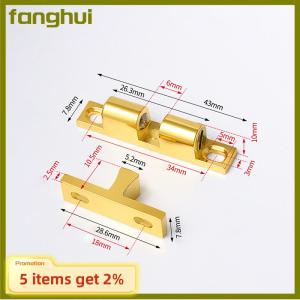fanghui 43 50 60 70mm Cabinet Copper Touch Beads Lock Self-Locking Door Spring Clip Latch - Cupboard Closet Durable Double Ball Catches