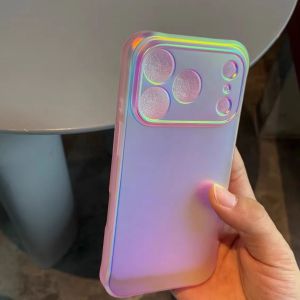Laser Iridescent Reflective Frosted IMD Phone Case For iPhone 18 17 16 15 Pro Max Shockproof Camera Protection Colorful Cover