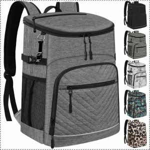 กระเป๋าเป้สะพายหลัง มีสไตล์และเรียบง่าย กระเป๋าปิคนิค กันน้ำ ฉนวน พาร์ทิชัน แช่เย็น แบบพกพา