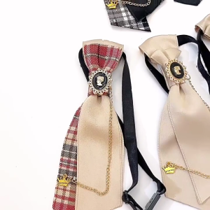 Vintage Ivy League Styles Tie for Adult Teens Tassels Chain Plaids Neck Tie for Student Dressingup Clubwears Tie