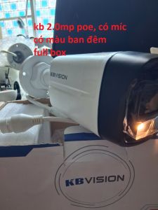 Camera Kbvision ip KX-AD2111CN-A CỔNG LAN POE XÀI ĐẦU GHI CÓ MÍC CÓ MÀU BAN ĐÊM
