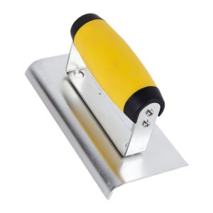【FREE SHIPPING】15x7.5CM Curved End Edger - Stainless Steel Trowel Concrete Trowel Construction Tools Lip Comfort Grip Handle
