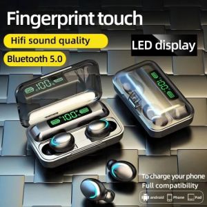 【LAZ BestSeller】TWS Wireless Earphone Bluetooth 5.0 Earbud Touch In-ear 9D Stereo Sports Waterproof Hifi Headset LED display with Mic support iOS Android Phones HD Call Display Battery 无线蓝牙耳机