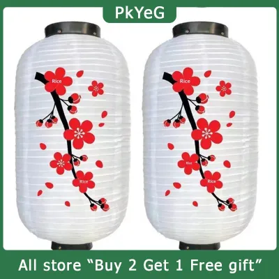[COD] PkYeG KITCHEN 10 Inch Chinese Japanese Long Shaped Cloth DIY Red Restaurant Lantern Lantern Lamp For Home Party Hanging Lampion Decoration