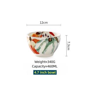 Omk phong cách Mỹ underglaze Bộ đồ ăn gốm bát đựng sa lát Nắp bát đĩa sâu cốc Bộ đồ ăn gia đình