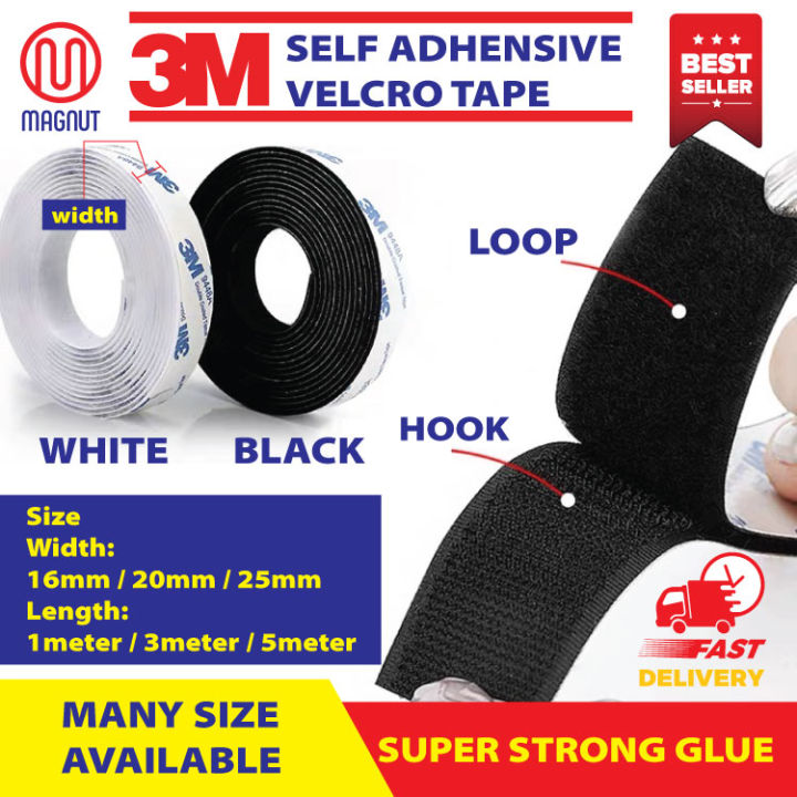 Velcro Black Hook & Loop Tape 1 25mm 1 Roll - Everything Audio