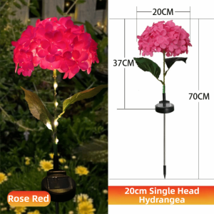ECOCOKU Simulated Flower LED Hydrangea Lights Realistic Decorative Lighting Solar Garden Light Weatherproof Solar Powered Solar Embroidered Flower Lamp Patio Decor