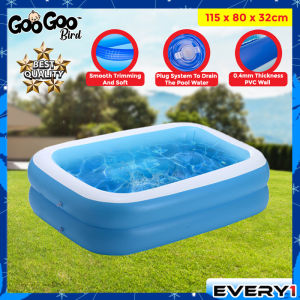 GooGoo Bird 8 Sizes 3Layer Inflatable Family Swimming Pool Extra Large Rectangular Kids Swimming Pool Outdoor Toy Game Bath Kolam Renang Kolam Besar