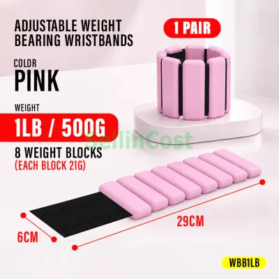 SellinCost 2in1 Adjustable Weight Bearing Bracelet Fitness Wristband 2pcs Weighted Wrist Ankle Running Bracelet Band Trekking Walking Fitness Training Pemberat Tangan Kaki WBB