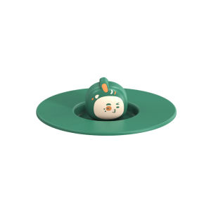 JustLiving 1PC Cartoon Cute Silicone Cup Cover Heat-resistant Leak Proof Sealed Lids Cap Dustproof Cup Cover Glass Cup Lid Reusable Cap Coffee Cup Cover Tea Lids - Removable Top Bead Design
