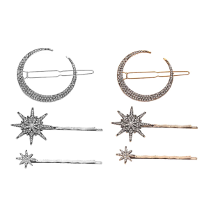 3pcs Rhinestones Hair Clip Metal Wedding Hair Accessories for Bride Women Girls Parties Special Occasion Hairpins