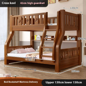 HDB Solid Wood Bed Large Load-Bearing Capacity Double Decker Bed Multifunction Bunk Bed For Adult