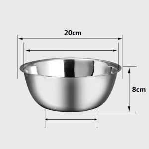 ชามสแตนเลส [20/24cm] กะละมังสแตนเลส ชามใส่อาหารใส่ซุป สแตนเลส ใช้สำหรับผสมแป้ง
