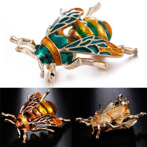 [haoh] 🌈【HOT SALE】 วินเทจเคลือบเข็มกลัดรูปผึ้งเสื้อสัตว์โลหะขาอุปกรณ์เสื้อผ้า💓💓💓