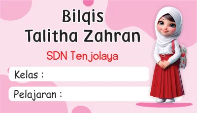 DESAIN TERBARU STIKER LABEL MATA PELAJARAN CUSTOM NAMA ANAK STIKER TINGGAL TEMPEL BUAT BUKU TULIS