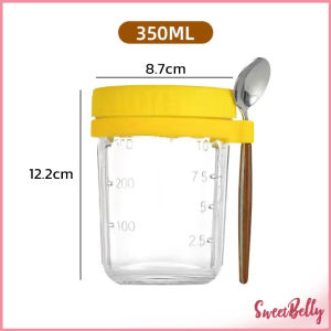 Sweet Belly กล่องใส่อาหารเช้า 350ml ใส่ข้าวโอ๊ต ซีเรียล มีช้อนพร้อมฝาปิด Oats Containers