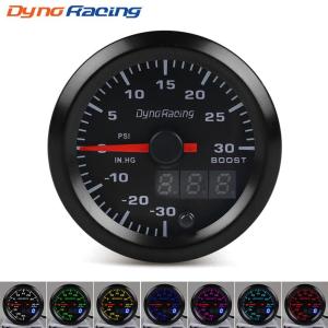Dynoracing 2 "52Mm Dual Display เทอร์โบหน้าปัดบูสเตอร์ PSI 7สี Led Boost Meter พร้อมสเต็ปเปอร์มอเตอร์มิเตอร์รถยนต์