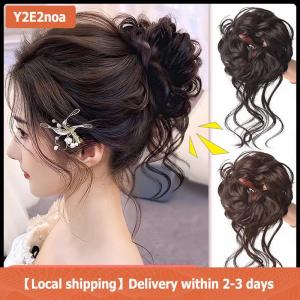 【Local shipping】 Tổng hợp xoăn Bun lộn xộn Claw chignon Clip đàn hồi tóc scrunchies hairpieces Donut updo tóc miếng đối với phụ nữ