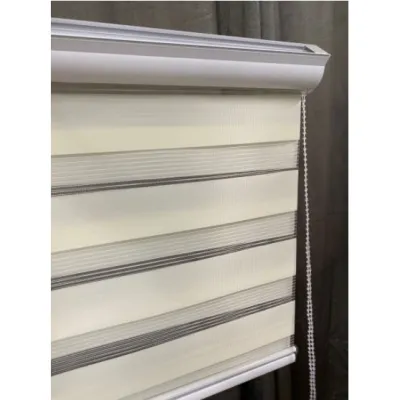 ม่านม้วนสไตล์เกาหลี ดิมเอ้าท์ เมจิกสกรีน มู่ลี่ ดูโอสกรีน ซีบร้าไบลนด์ Zebra Blind ม่านหน้าต่าง 2 ชั้น โซ่ดึง