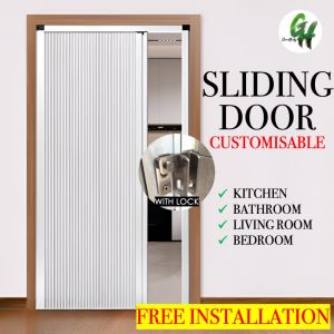 ⭐SG GREATHELP⭐ Customise Sliding Door Sliding Partition Panel Divider Indoor No Drilling Privacy Screen Bedroom Door
