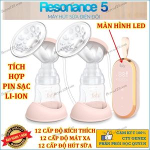 (Resonance 5) (MÀU HỒNG) Máy hút sữa điện đôi Fatzbaby - Có pin sạc Fatz FB1180VN FB1180VNH MGG