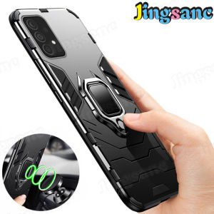 Jingsanc For OPPO A76/A96 4G Case Shockproof Casing With 360 Rotating Magnetic Car Holder Hard PC+Soft Silicone Frame Protection Back Cover