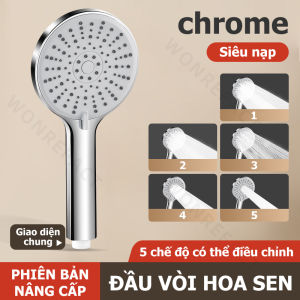 Vòi Hoa Sen Tăng Áp Màu Xám Titan 5 Chế Độ Bản To 12cm Siêu Mạnh - Vòi Sen Cầm Tay Massage Cao Cấp Chống Bám Cặn Cách Nhiệt Hiệu Quả - Đầu Bát Sen Tăng Áp Lực Nước Mạnh Mẽ Cho Phòng Tắm Hiện Đại Bộ Phụ Kiện Nhà Tắm Sang Trọng Tiện Nghi Bền Đẹp Mới