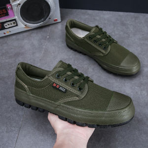 Jiefang Shoes Mens Army Shoes Wear-resistant Military Training Canvas Shoes   Labor Protection Shoes Multi-Functional Camouflage Shoes