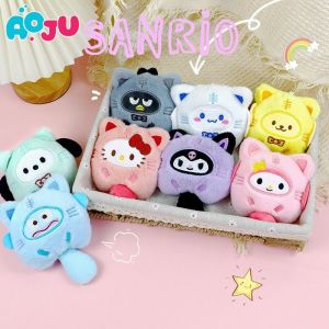 AOJU Sanrio ตุ๊กตาพวงกุญแจ Hello Kitty MyMelody Kuromi Cinnamoroll การ์ตูนสัตว์ตุ๊กตากระเป๋าจี้กระเป๋าเป้สะพายหลังตกแต่งตุ๊กตา
