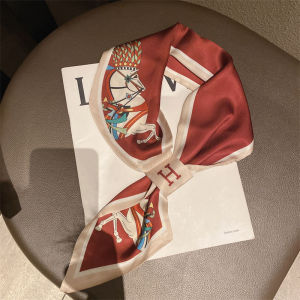 Long Small Silk Scarf Wide-brimmed Fashion Silk Scarf Thin Neck Scarf Hair Accessories Women