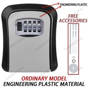 key lock box 4-position combination key storage lock box wall mounted key safe 5-key capacity explosion-proof and weather resistant suitable for indoor and outdoor 4.72 inches (in stock)Key Storage Box Outdoor Wall Mounted Anti-theft Mini Key Box Home