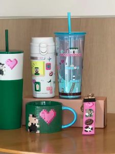 Starbucks China 2025 Bear Manager Pixel Game Adventure Collection Cute Insulated Mug Gift