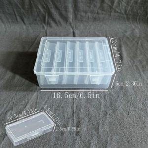 CHUAN Adjustable Dividers Clear Storage Box Plastic Clear Organizer Case  Reusable Rectangular Storage Box Home Storage
